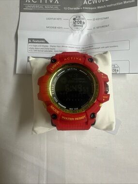 Ativa Red and Gold Digital Sport Watch